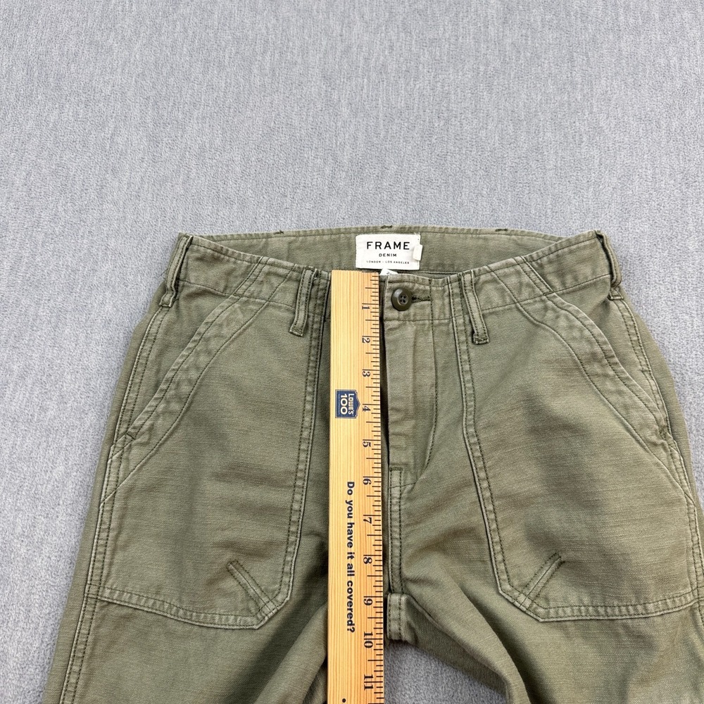 Frame Denim Pants Womens 26 Military Green Service Cropped Cargo Utility Pockets - Picture 8 of 14
